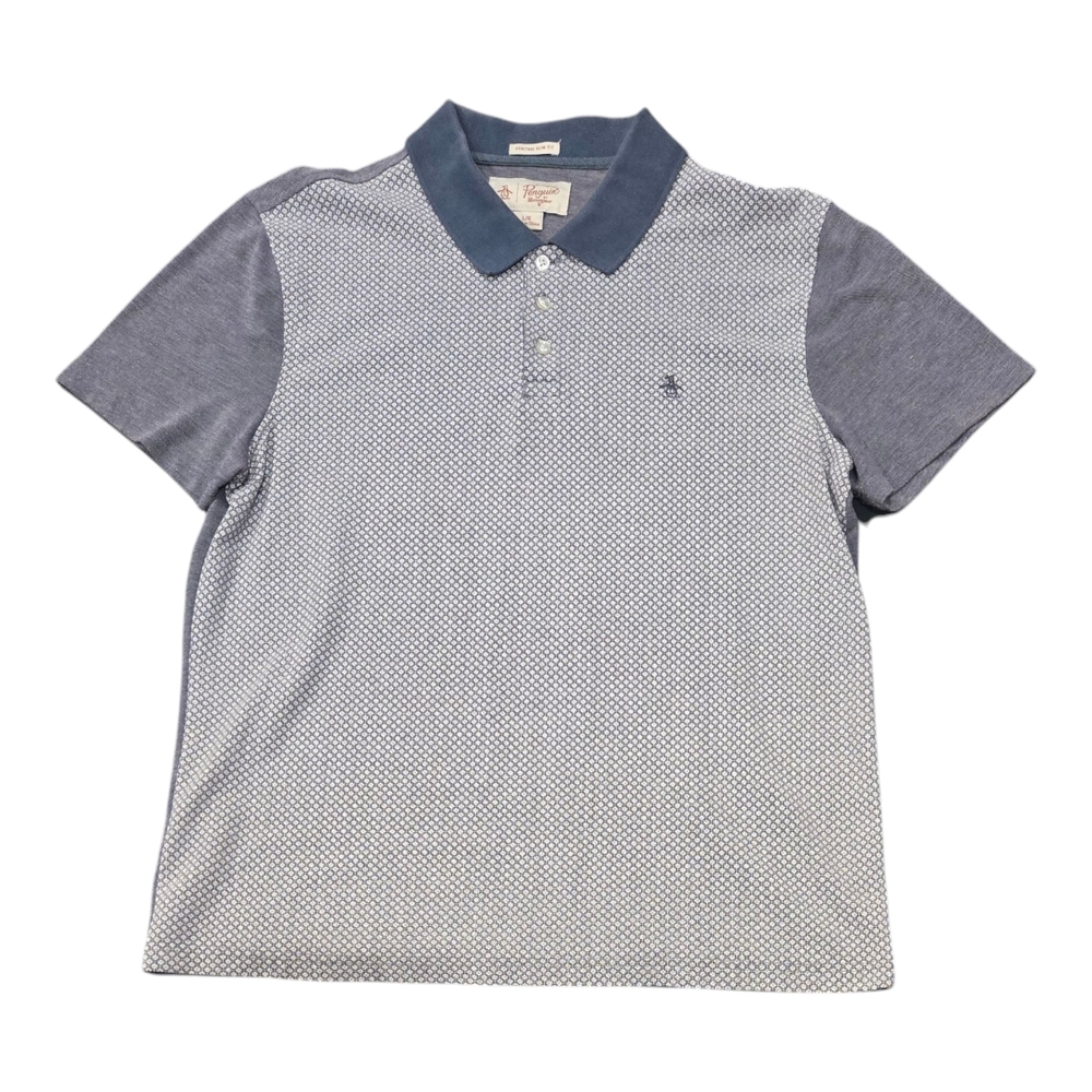 Penquin Blue Jaquard Polo Shirt Mens' Size Large
